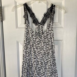 Black and White Patterned tank blouse